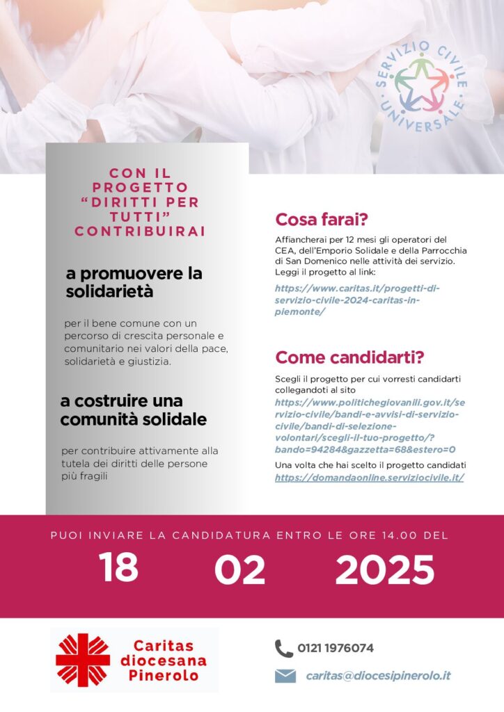 Unisciti a Caritas: Partecipa al Servizio Civile Universale 2025. BANDO ESTESO FINO AL 27 FEBBRAIO! 